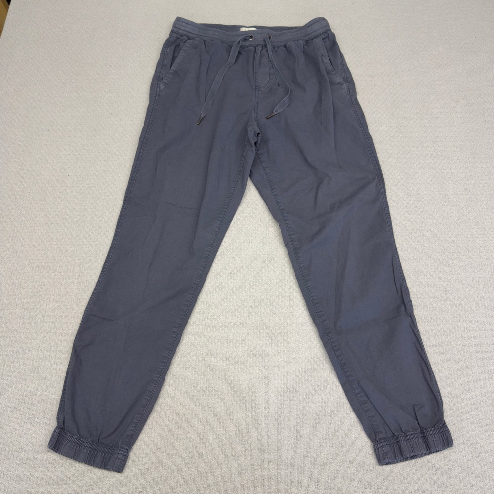 LL Bean Joggers Mens Small Navy Blue Cotton Blend Drawstring Running Athletic